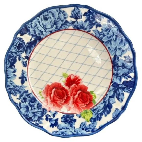 💐 Pioneer Woman Heritage Floral Rose 4 Dinner Plates - Picture 8 of 13